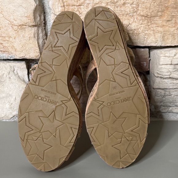 Jimmy Choo Alanah 105 Cork
Platform‎ Wedge Sandals Size 38
Beige Criss Cross - Picture 6 of 12